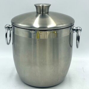 OGGI Double Wall Stainless Steel Insulated Ice Bucket with Lid & Strainer Insert